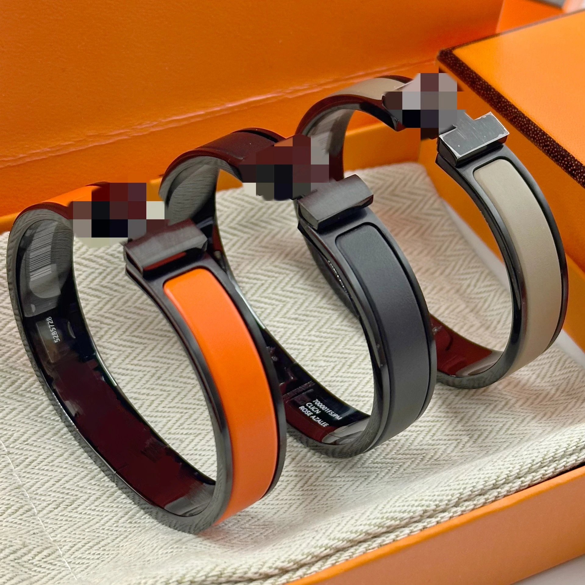 Hermès Clic H Bracelet White Ceramic and Palladium-Plated Stainless Steel Jewelry - 5