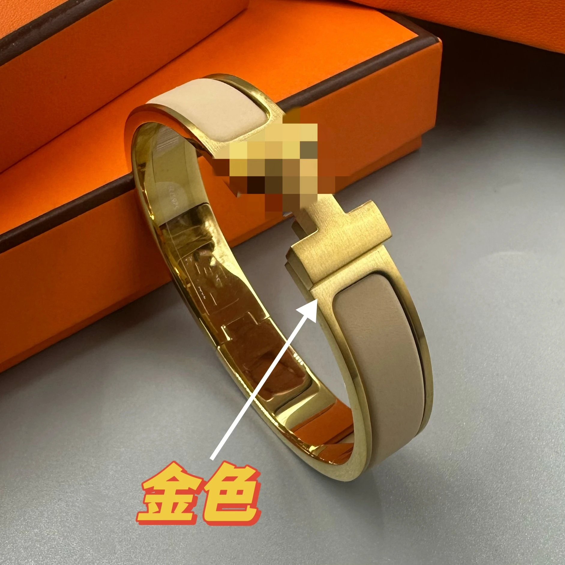 Hermès Clic H Bracelet White Ceramic and Palladium-Plated Stainless Steel Jewelry - 11