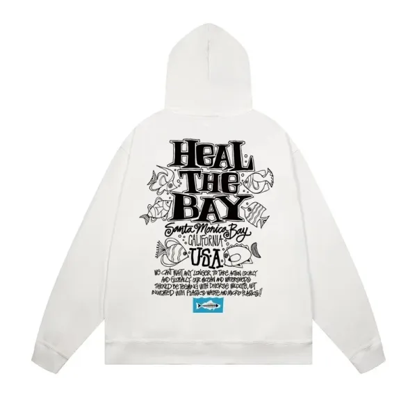 Heal The Bay x Unknown Artist Graphic Print White Hoodie - 1