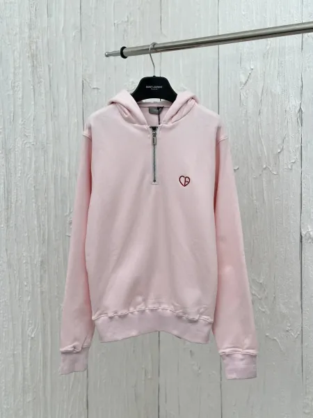 Dior x Saint Tears Half-Zip Hoodie Pink - 1