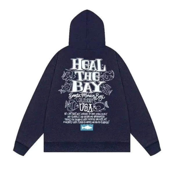 Heal The Bay x Unknown Brand Graphic Print Navy Hoodie - 1