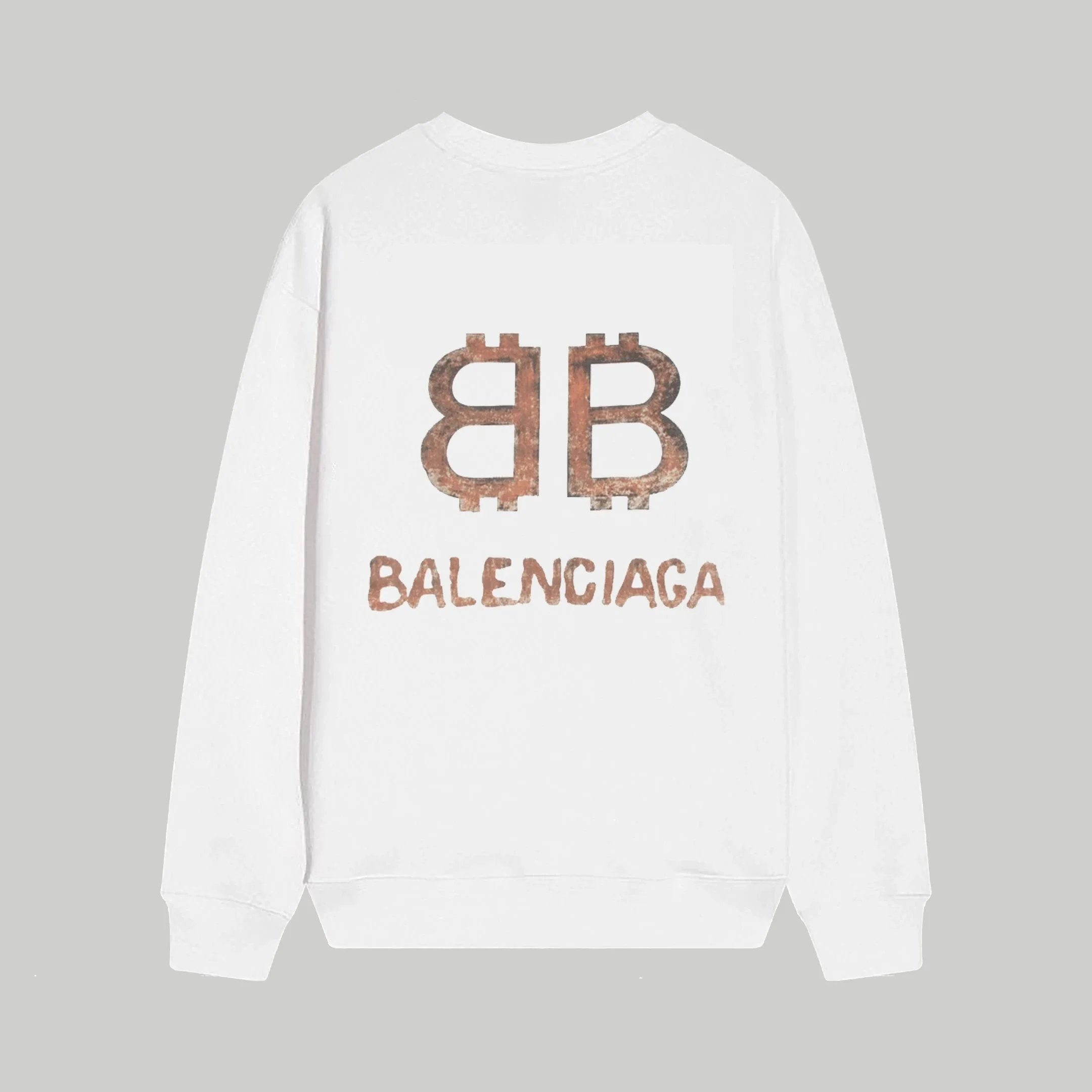 Balenciaga Bitcoin Logo Print White Hoodie