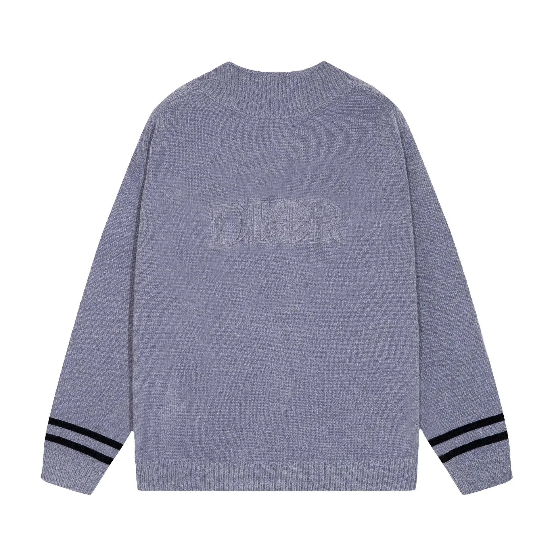Dior Oblique Knit Sweater Lavender Gray Sweater - 1