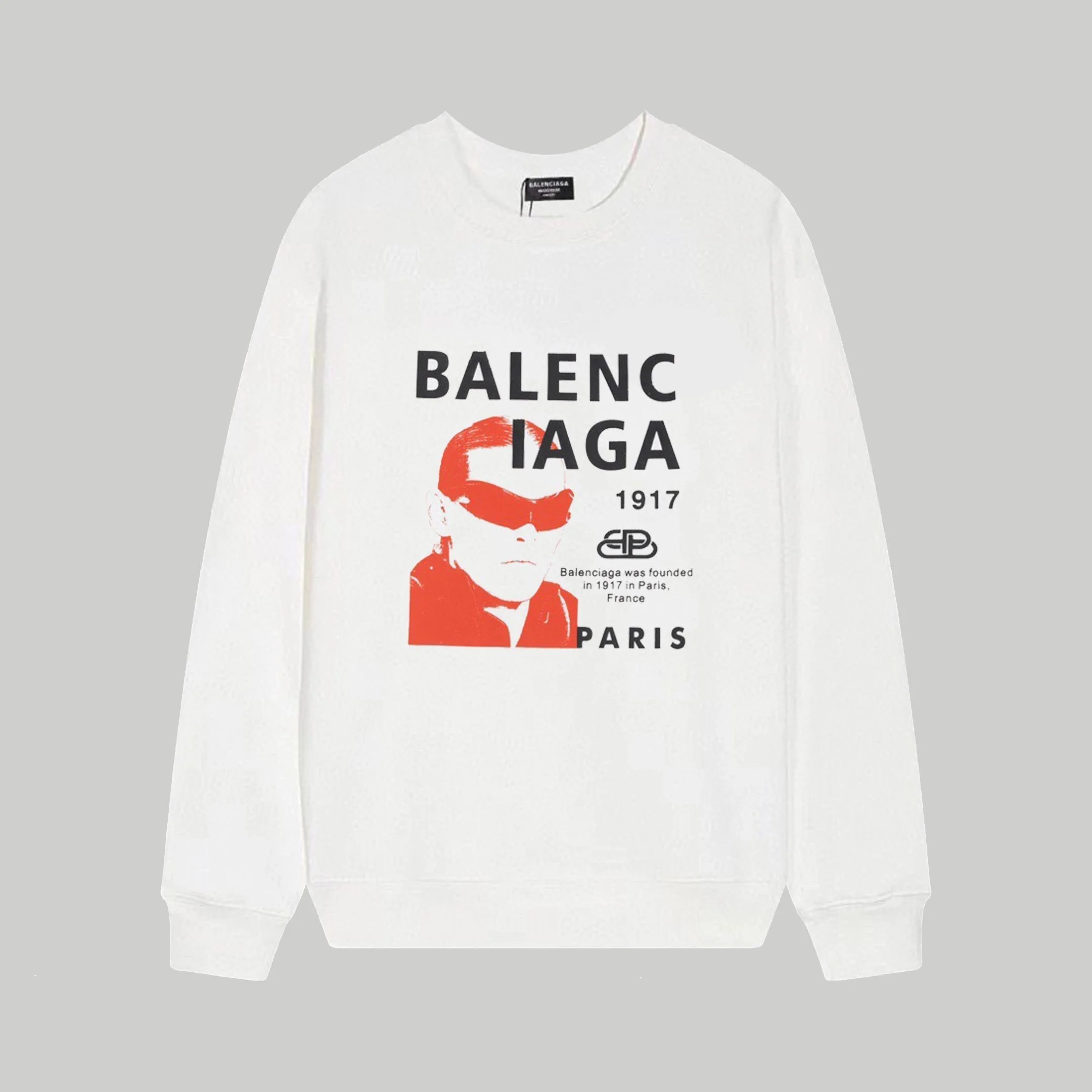 Balenciaga Graphic Print White Hoodie