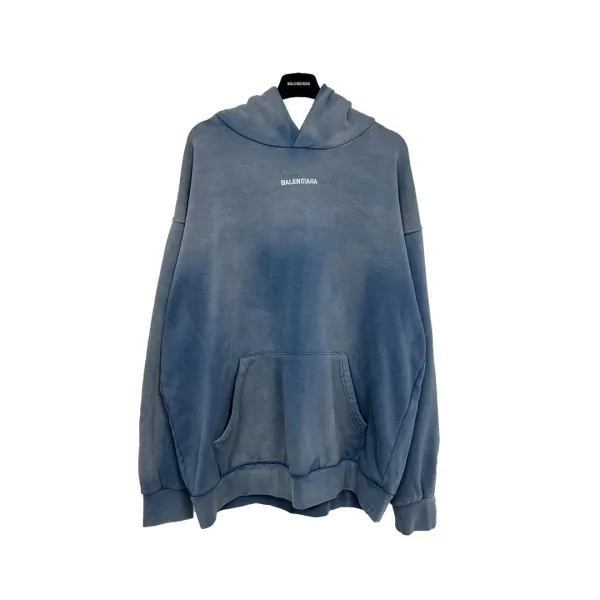 Balenciaga Oversized Hoodie Blue Washed - 1