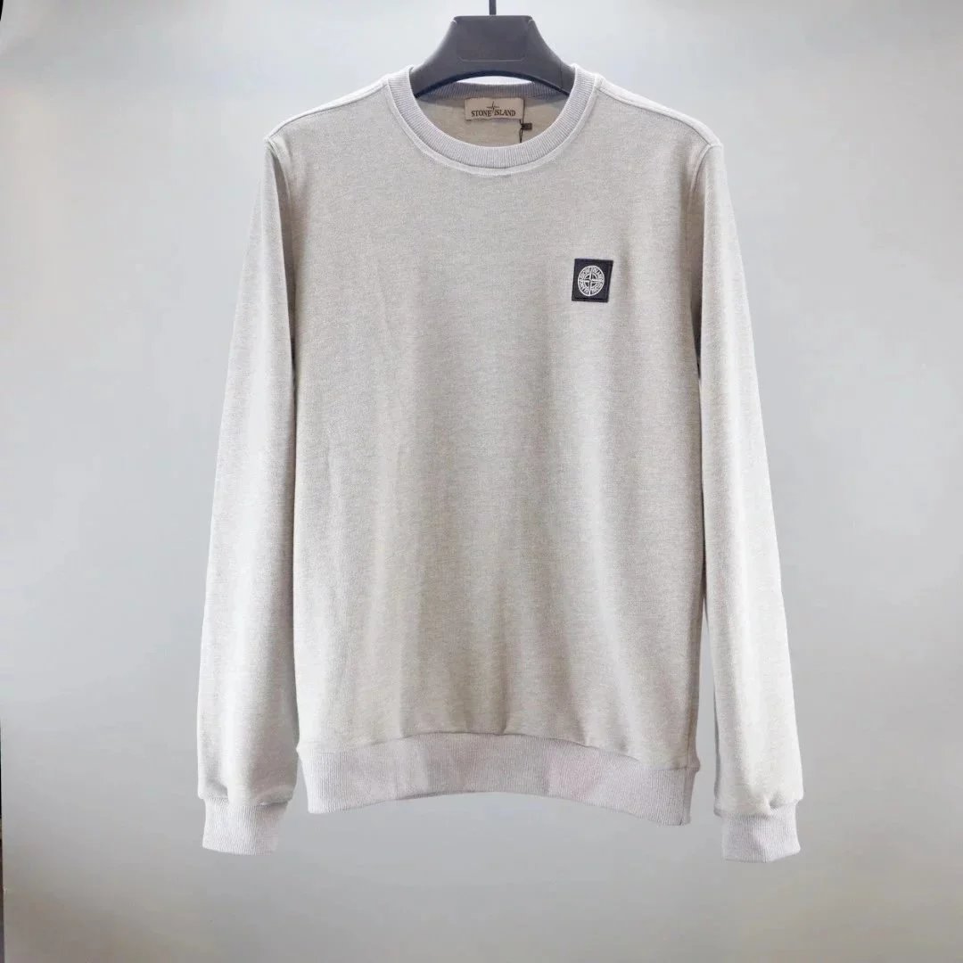 Stone Island Logo Patch Crewneck Sweatshirt Gray - 1