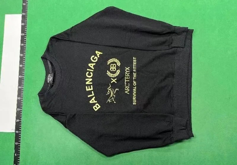 Balenciaga Sport Apparel Logo Print Black Hoodie - 6