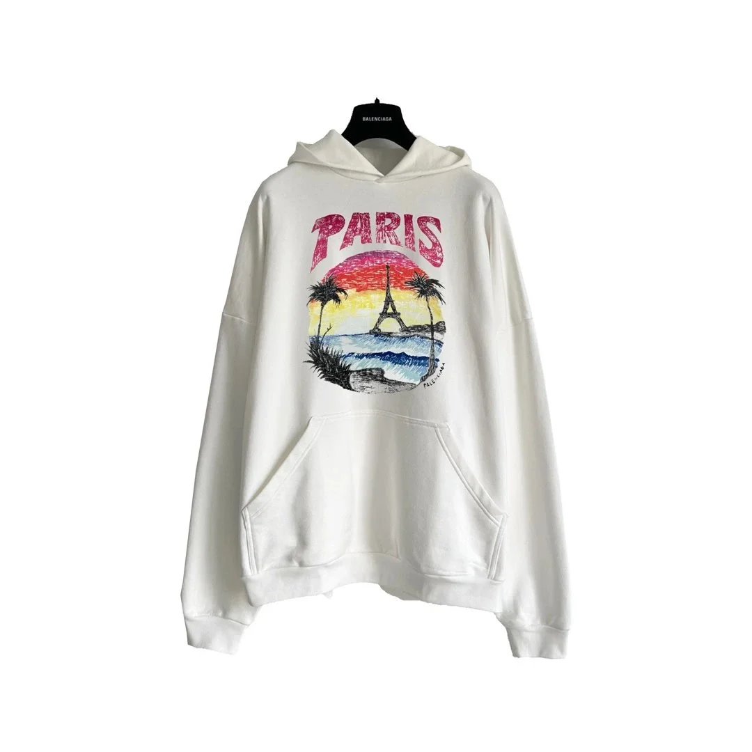 Balenciaga Paris Sunset Hoodie White