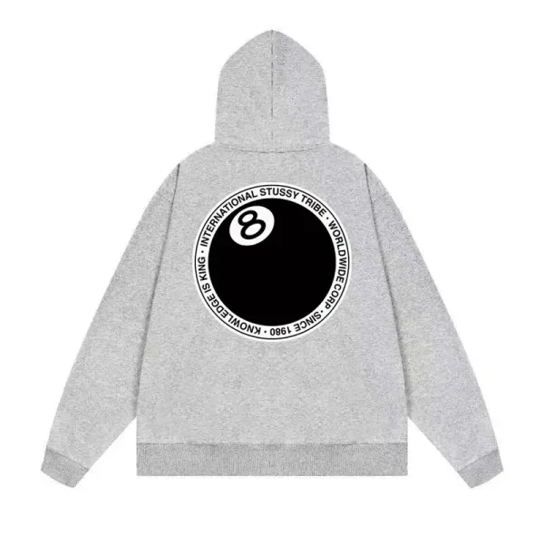 Stussy 8-Ball Hoodie Gray - 1