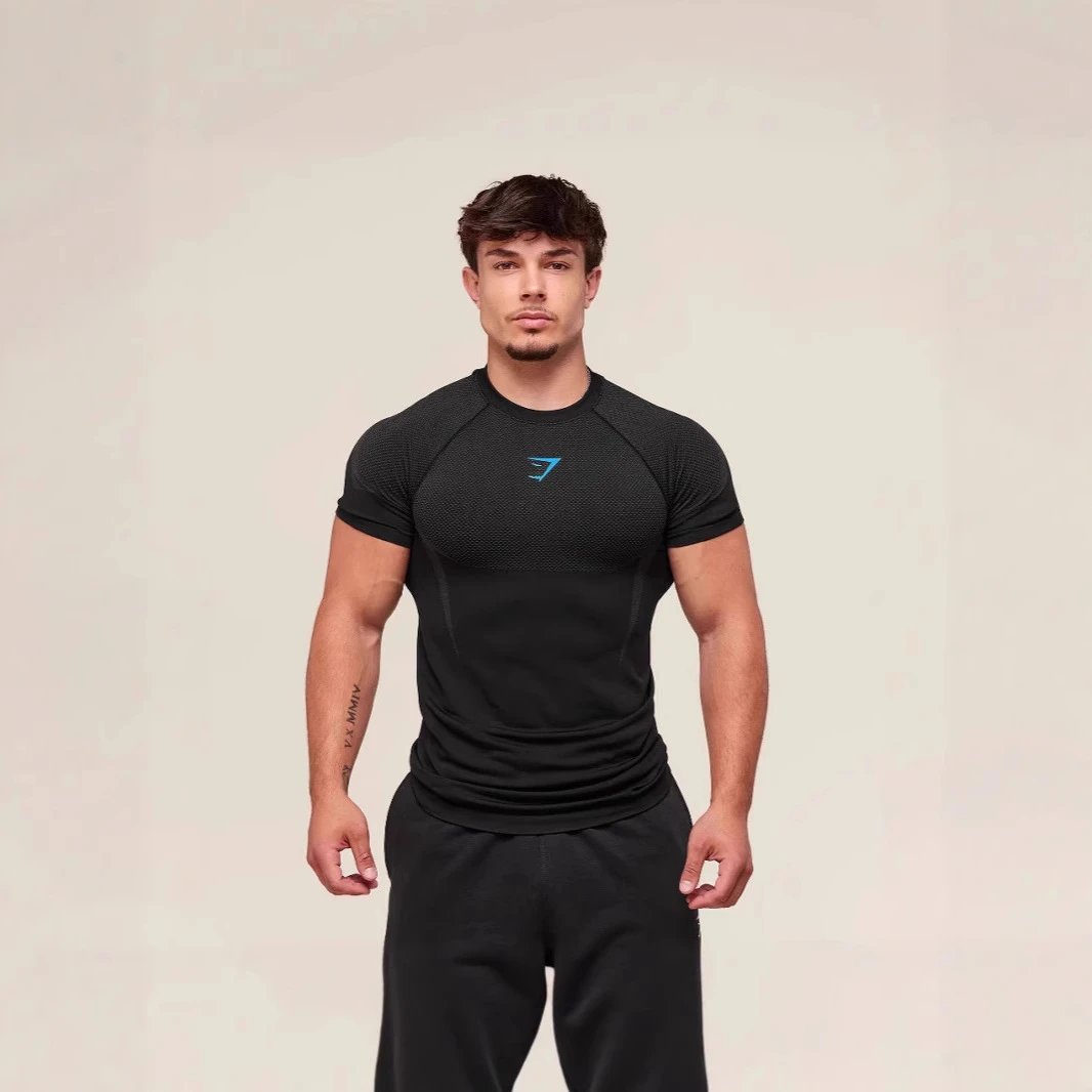 New running sports fitness top, casual breathable tight short sleeved casual running T-shirt