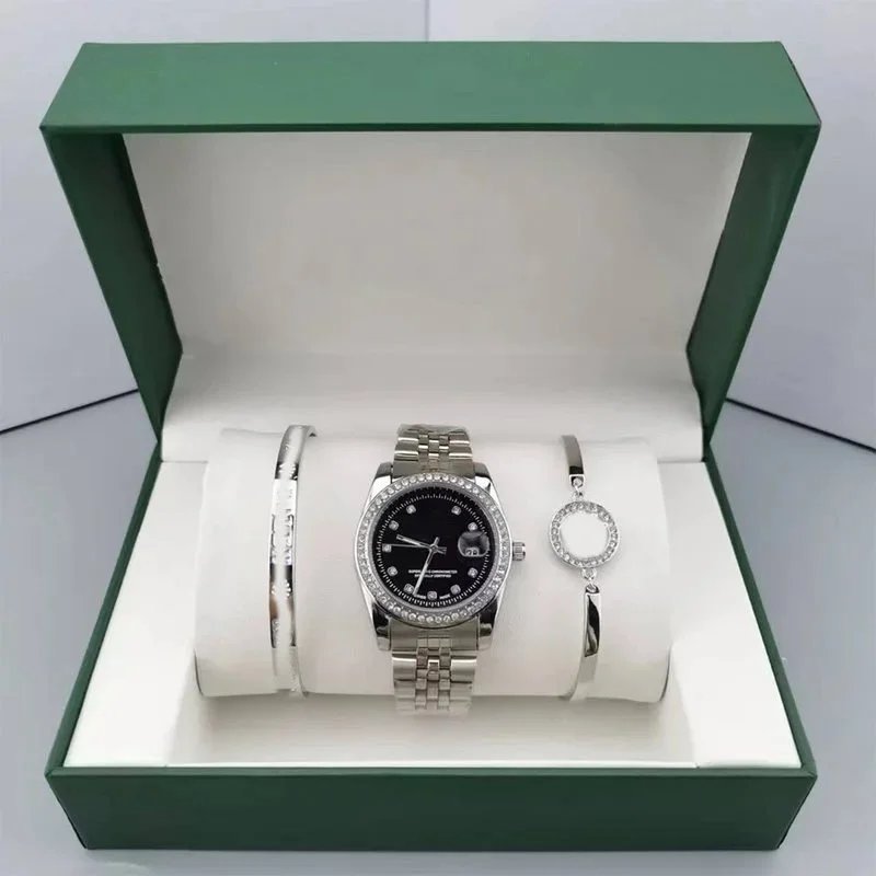 Rolex Three-Piece Set - Datejust with Diamonds Men's Silver Black