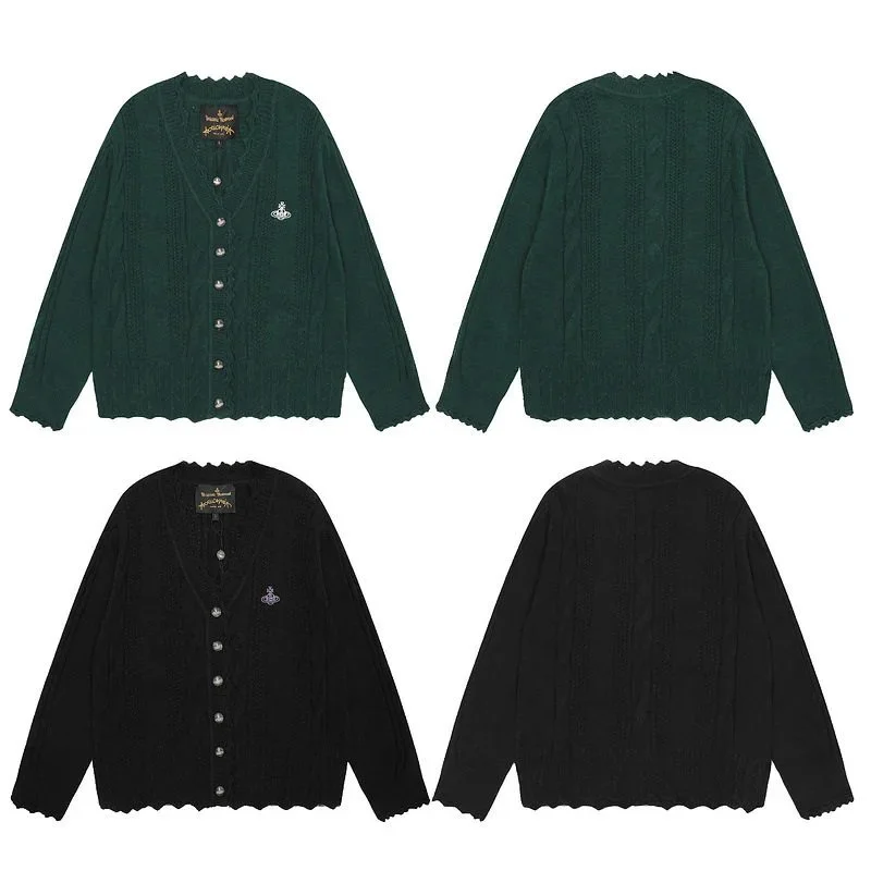 Vivienne Westwood Classic Saturn-Embroidered Knitted Cardigan