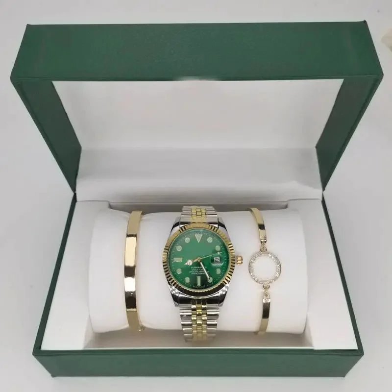Rolex Three-Piece Set - Datejust Submariner Dial Two-Tone Green