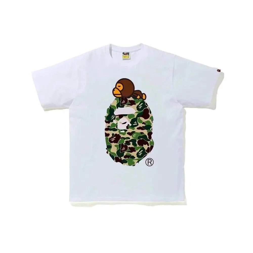 A Bathing Ape T-Shirts Head Graphic — 5063 white-green