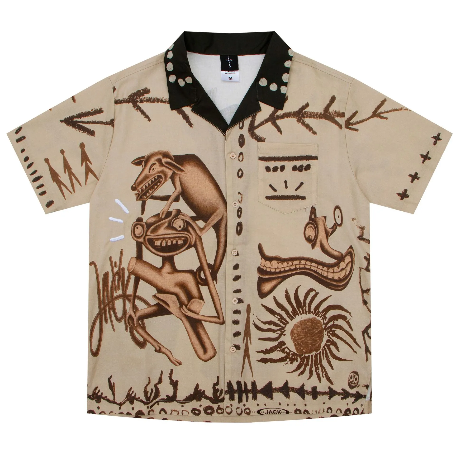 Graffiti Short-Sleeve Shirt from the "Reverse Mocha" Collaboration Series by Cactus Jack, the Brand Led by Rapper Travis Scott