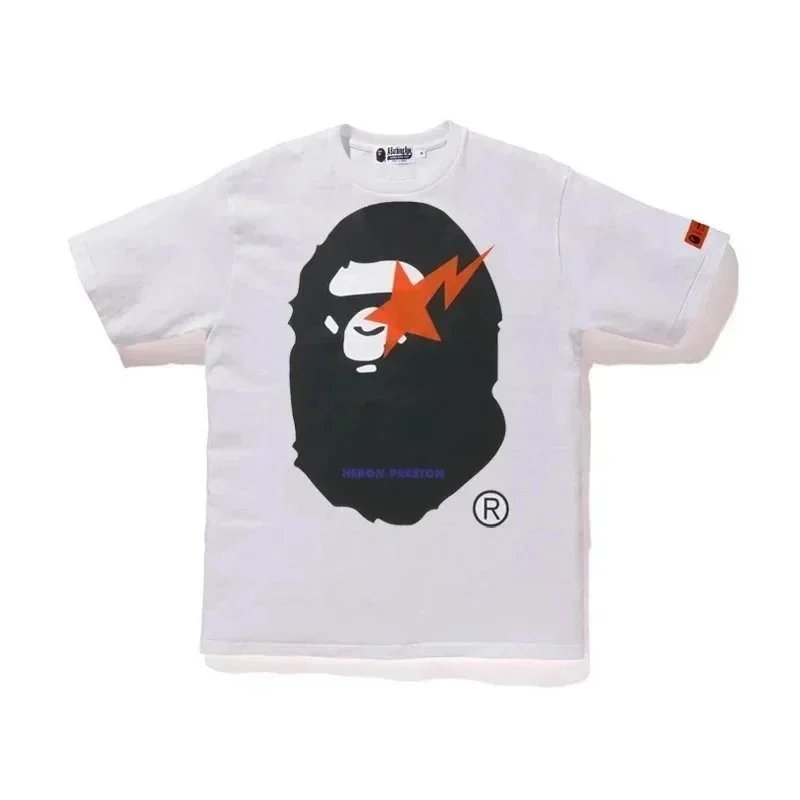 A Bathing Ape T-Shirts Head Graphic — 5050 white
