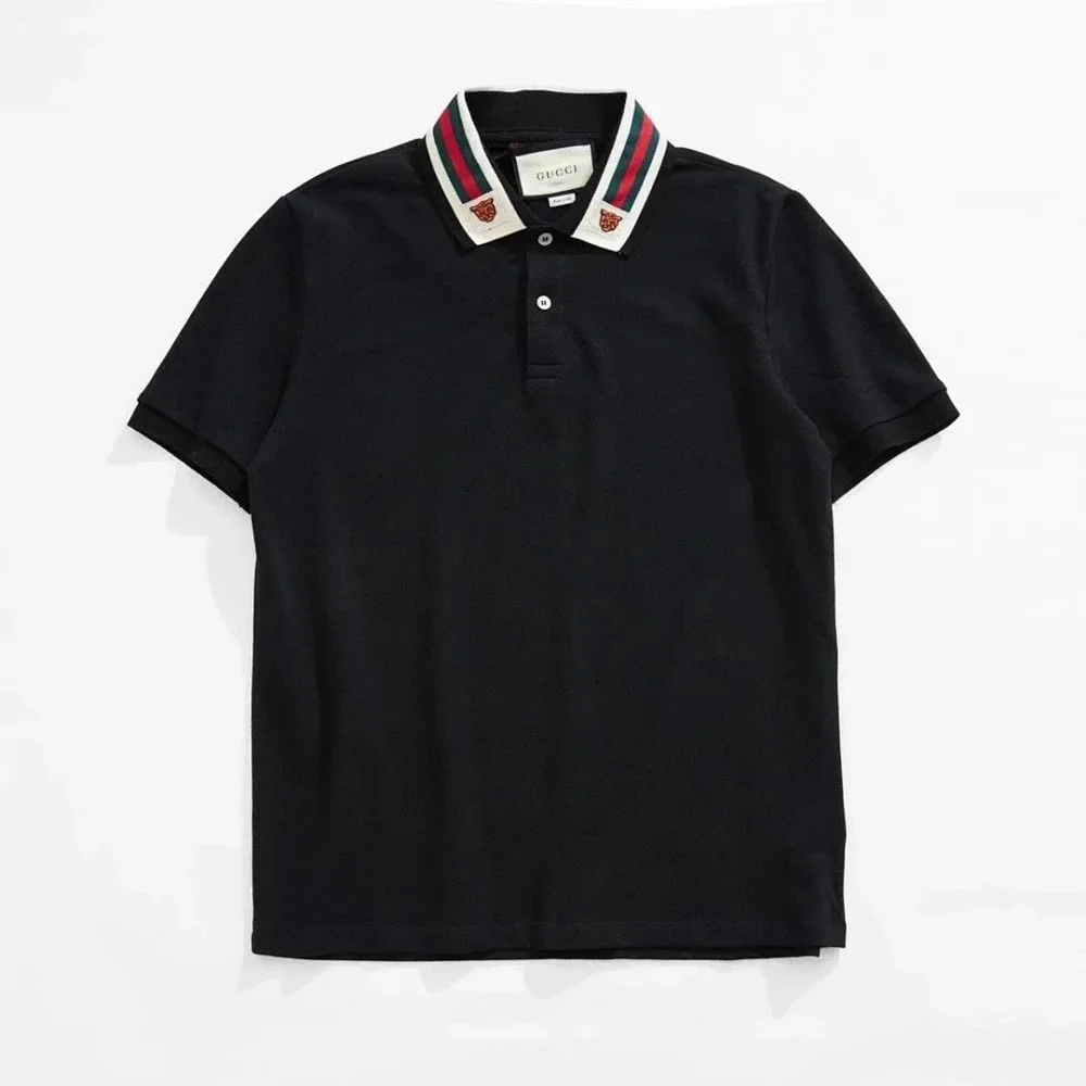 Gucci Tiger-Head Embroidered Polo Shirt