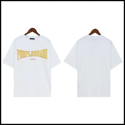 Purple Brand yellow arch logo white tee - rep Purple Brand