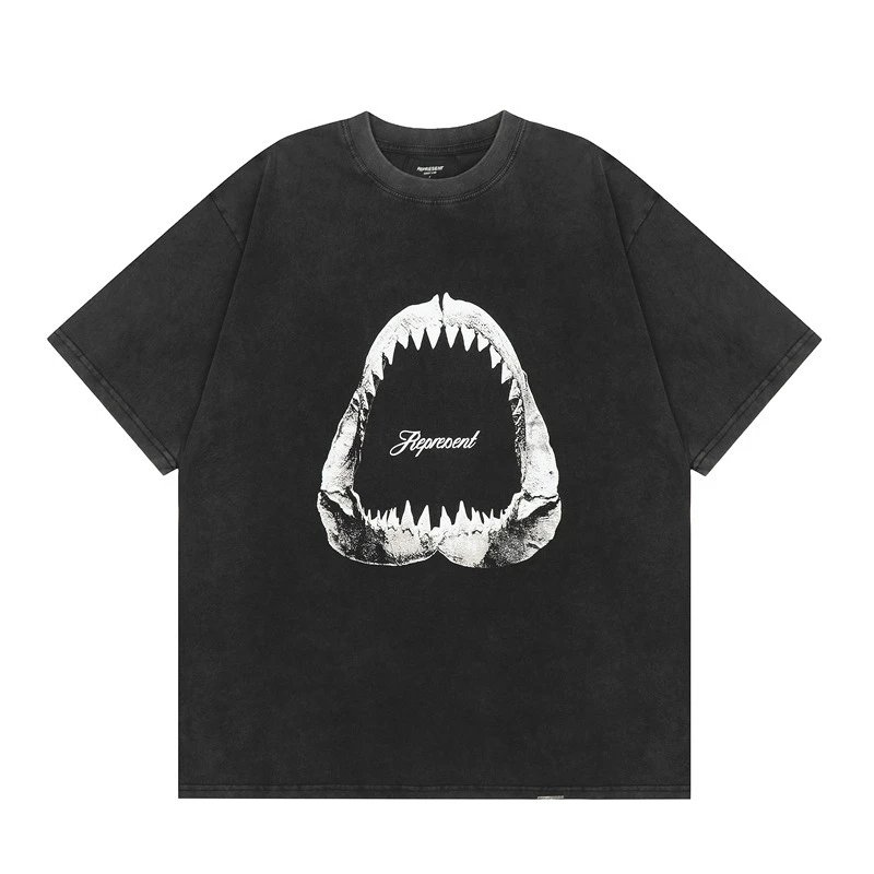 Represent Shark Tooth Fossil Distressed Short-Sleeve T-Shirt - rep Represent