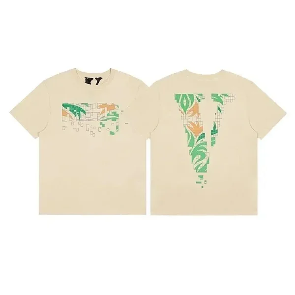 VLONE Pixel-Style "Big V" Print Short-Sleeve T-Shirt (US Streetwear Brand)