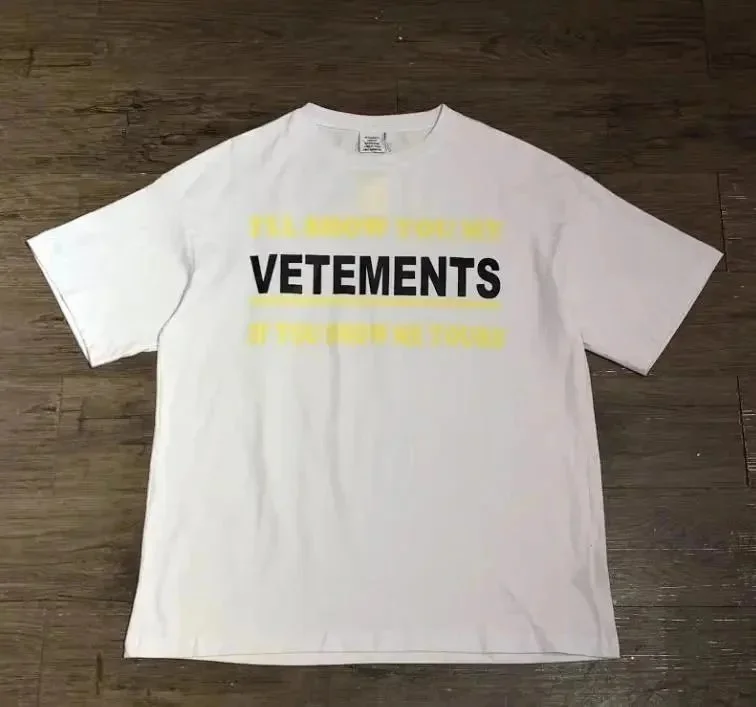 VETEMENTS-Style Oversized Short-Sleeve T-Shirt with Slogan Print
