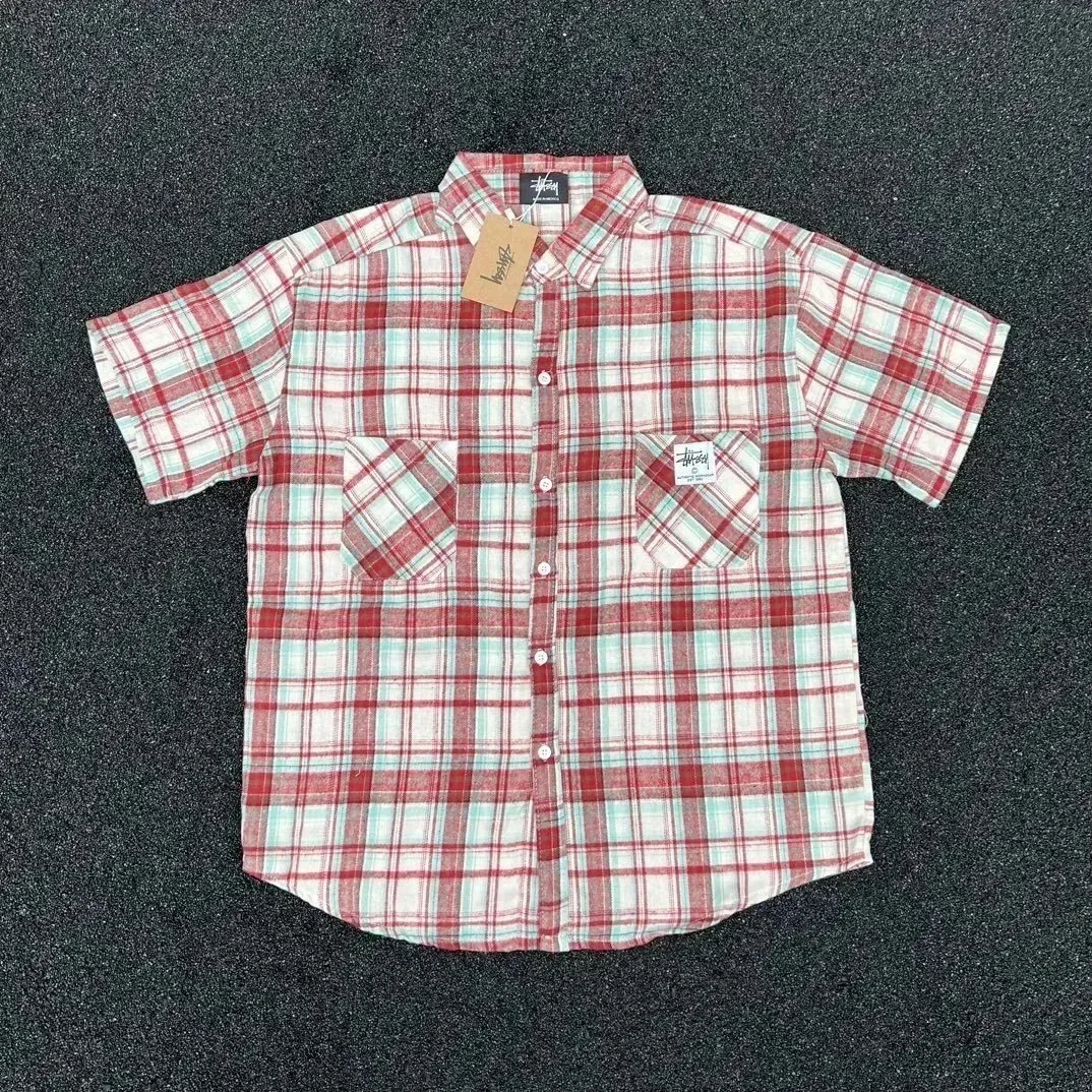 A Plaid Short-Sleeve Shirt by Streetwear Brand Stüssy