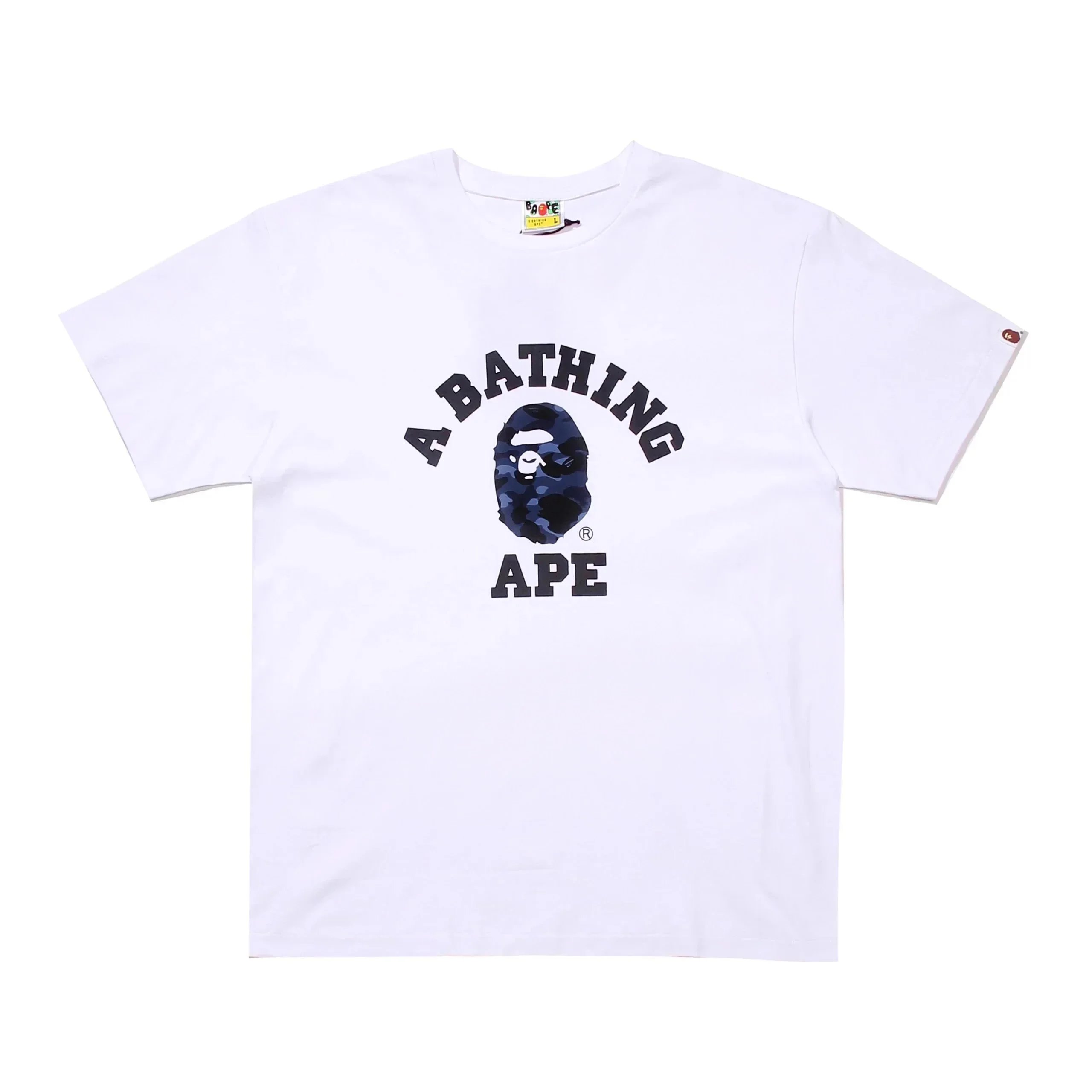 A Bathing Ape T-Shirts Head Graphic — 5056 white and blue