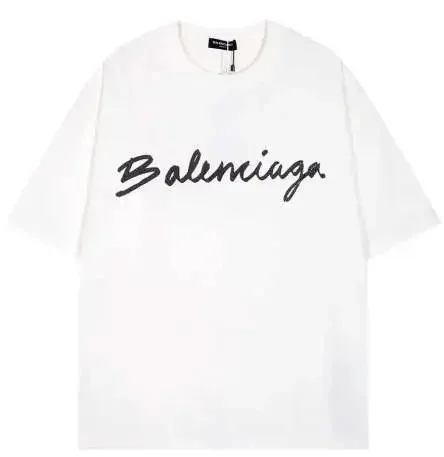 Balenciaga Short-Sleeve T-Shirt with Handwritten Logo Print