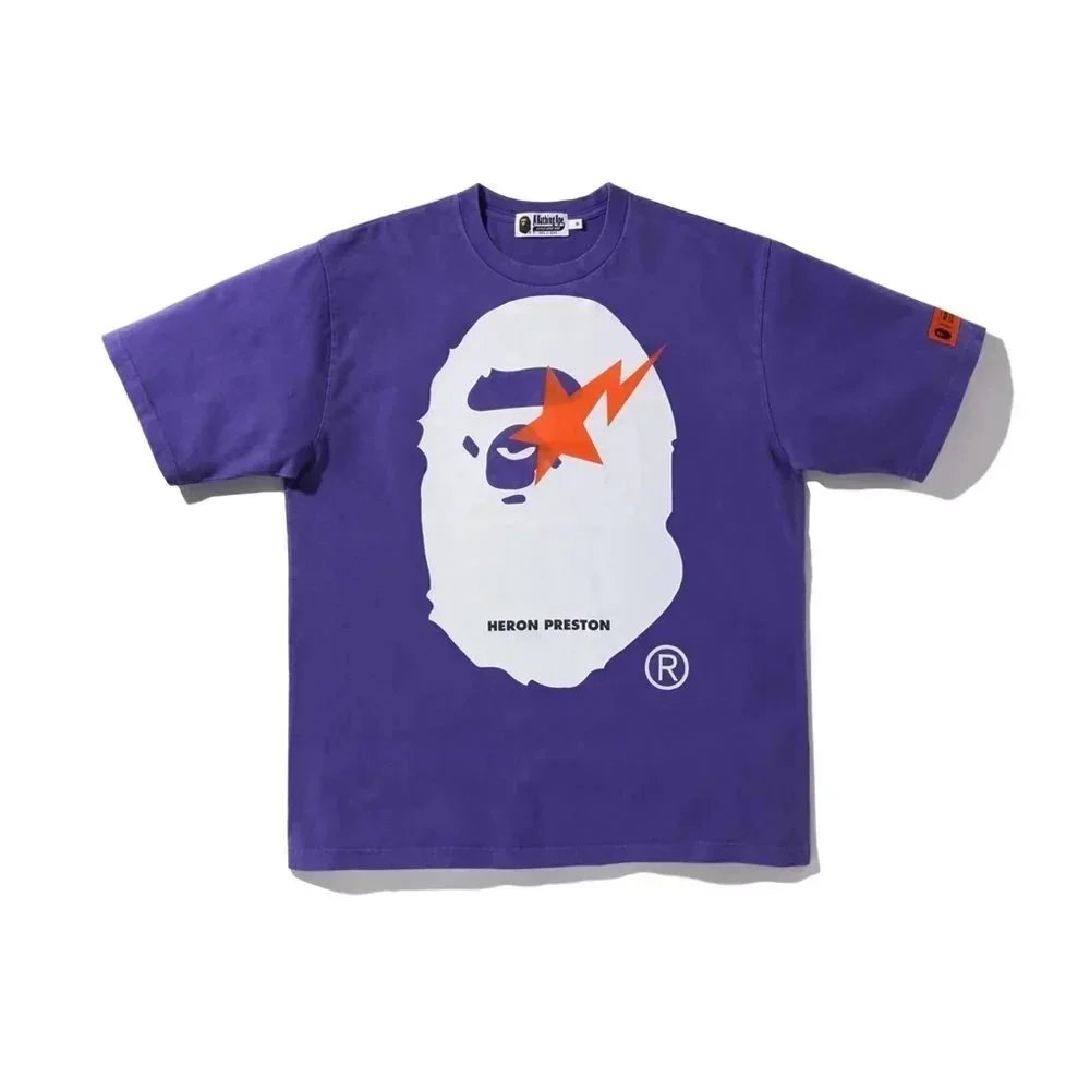 A Bathing Ape T-Shirts Head Graphic — 5050 blue