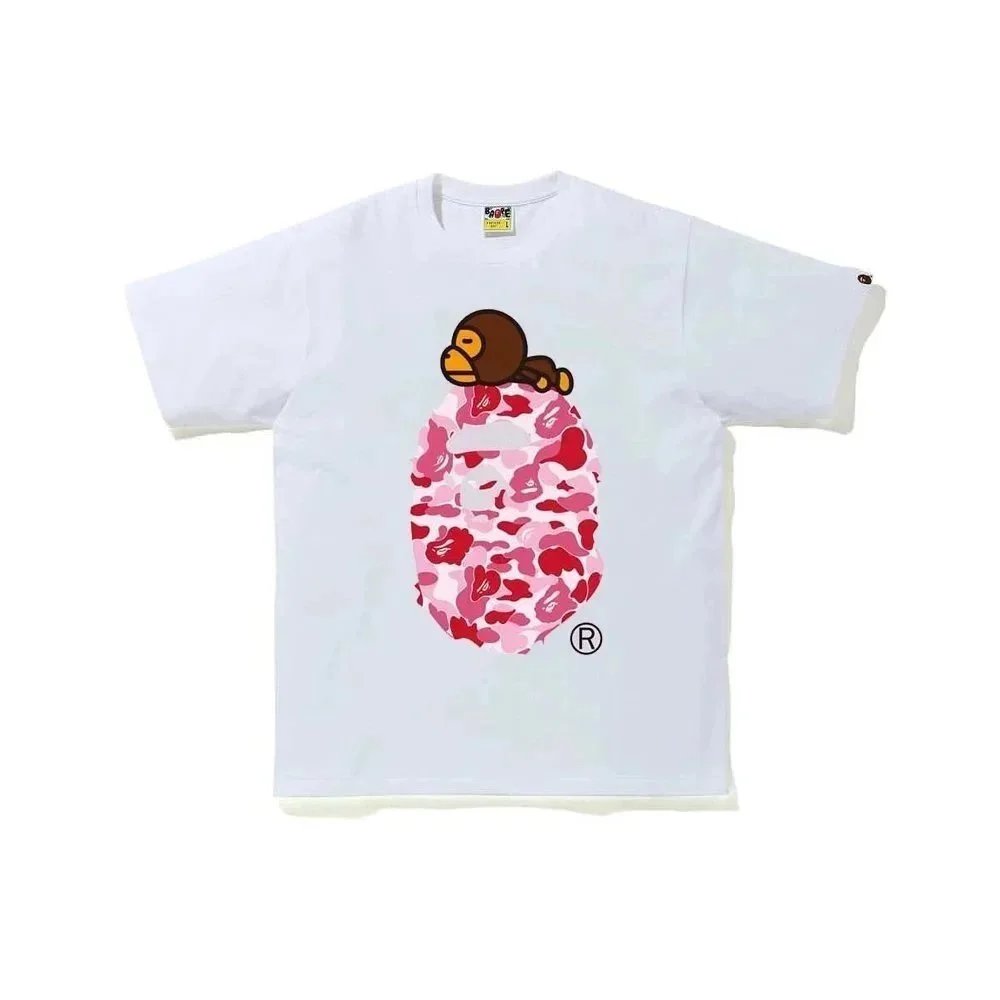 A Bathing Ape T-Shirts Head Graphic — 5063 white powder
