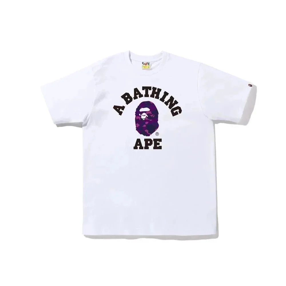 A Bathing Ape T-Shirts Head Graphic — 5056 White-Purple