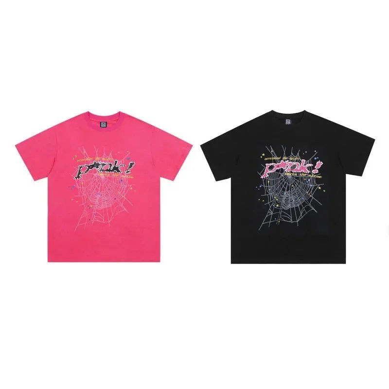 Punk Spiderweb Graffiti American Short-Sleeve T-Shirt - rep koszulki