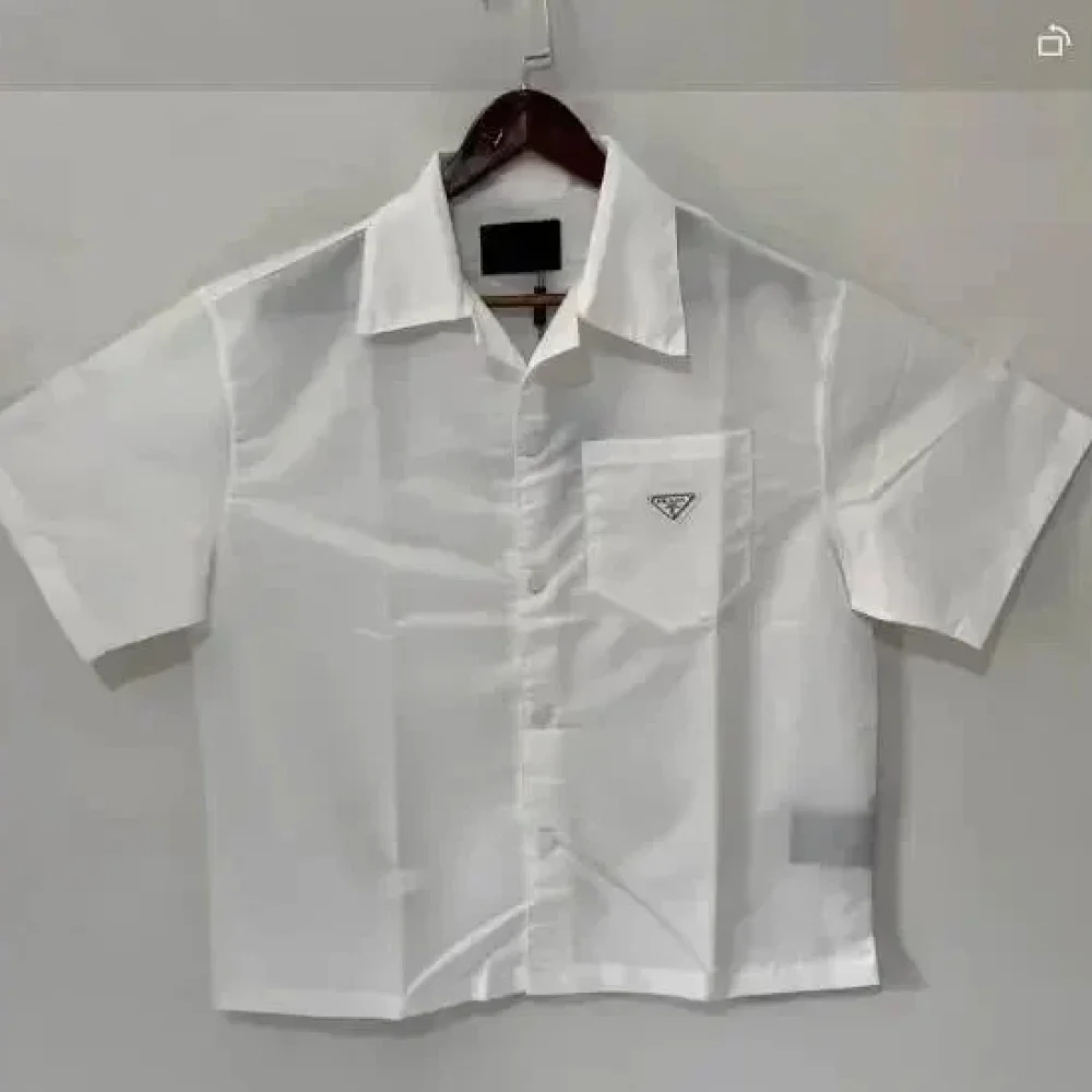 Prada Triangle Logo Short-Sleeve Shirt