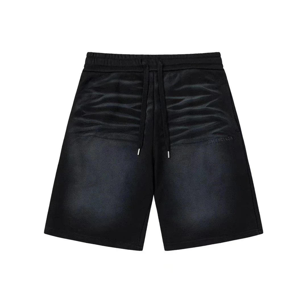 Balenciaga-Style Distressed Washed Athletic Shorts