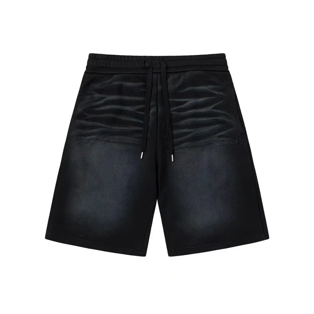 Balenciaga-Style Distressed Washed Athletic Shorts