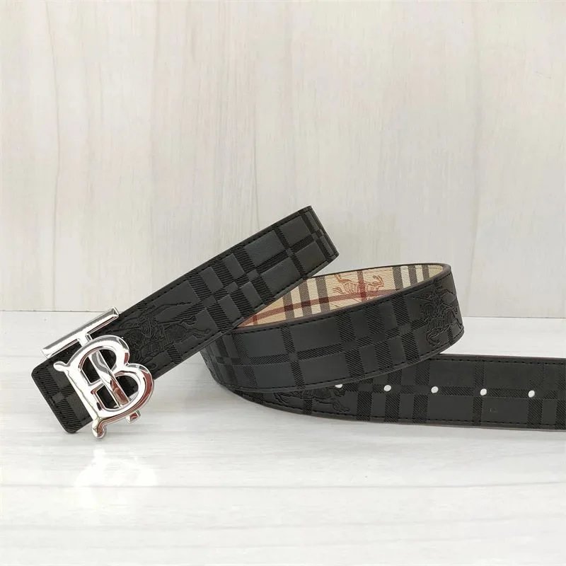 TB black embossed silver buckle