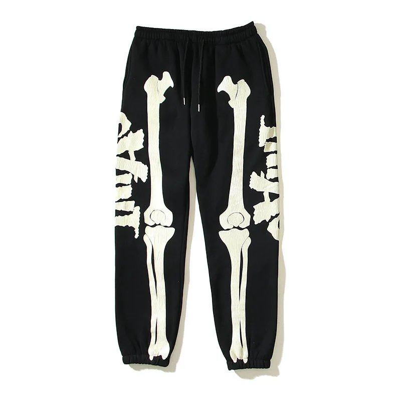 Ripndip — Men's Black Joggers with American-Style Large Skeleton Print - rep spodnie