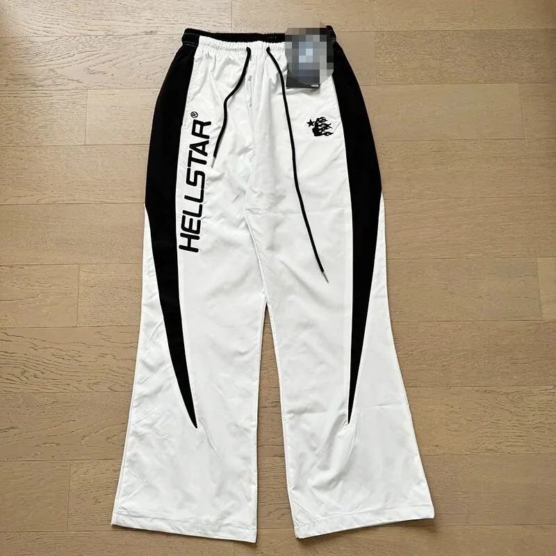 Hellstar: American Retro-Style Casual Sweatpants with Printed Graphics and Raw-Edge Flared Hems