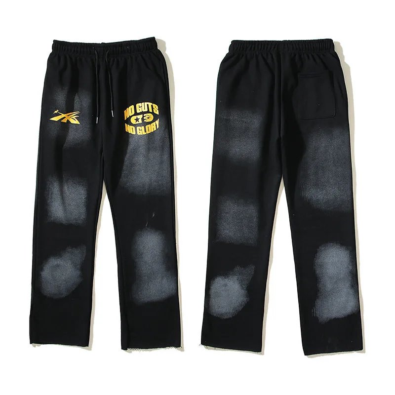Gradient faded printed wide-leg sweatpants