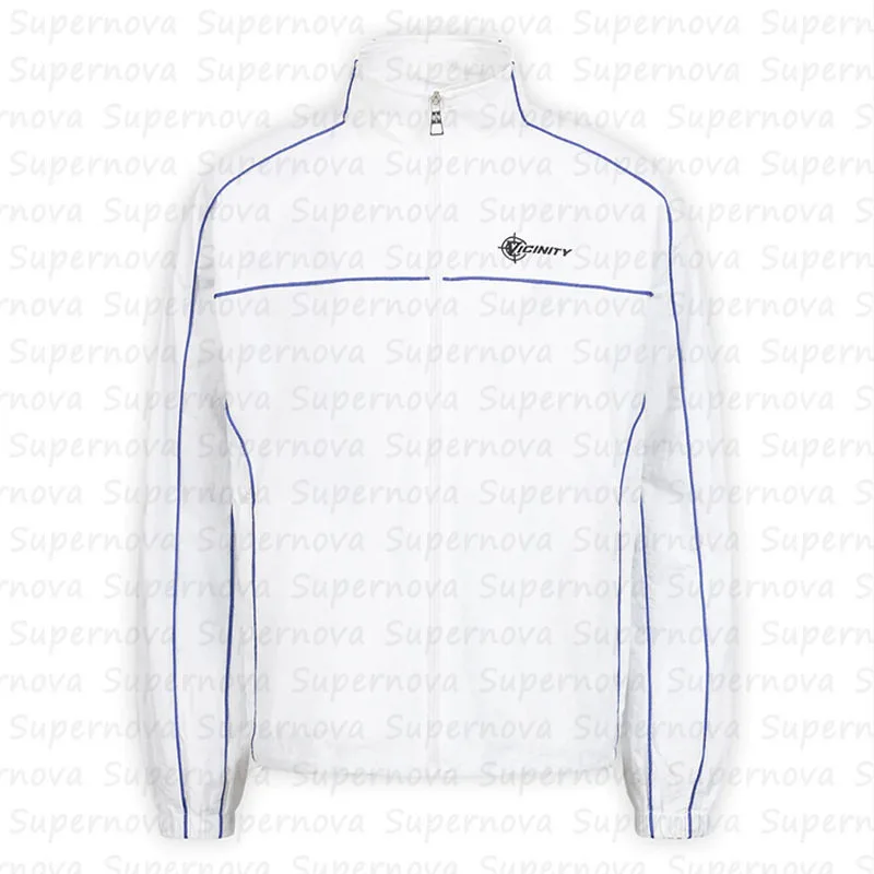 VICINITY Striped Stand-Collar Sports Jacket