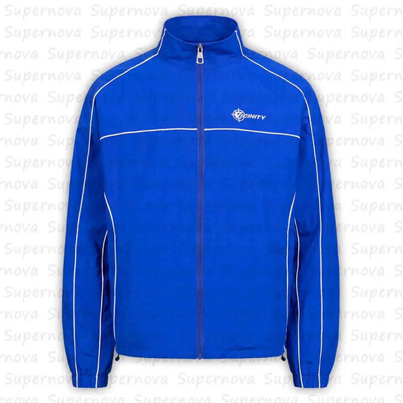 VICINITY Striped Stand-Collar Sports Jacket
