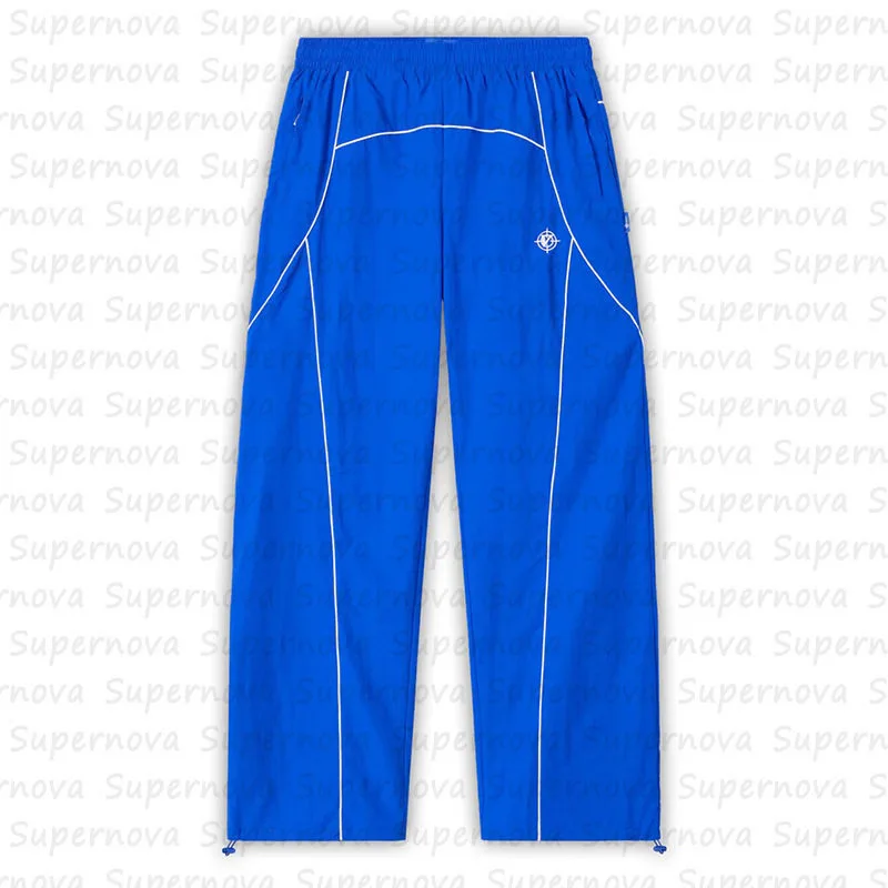 VICINITY Klein Blue & White Topstitched Quick-Drying Athletic Pants - rep spodnie