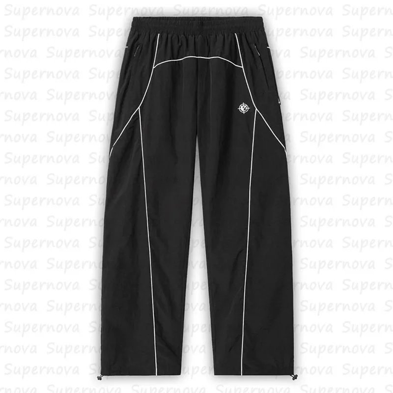 Black Contrast Stitch Track Pants