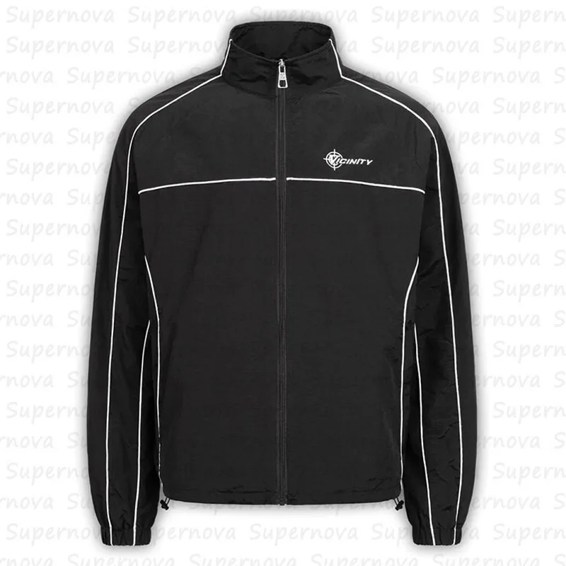 VICINITY Stand-Collar Sports Jacket with White Contrast Stripes