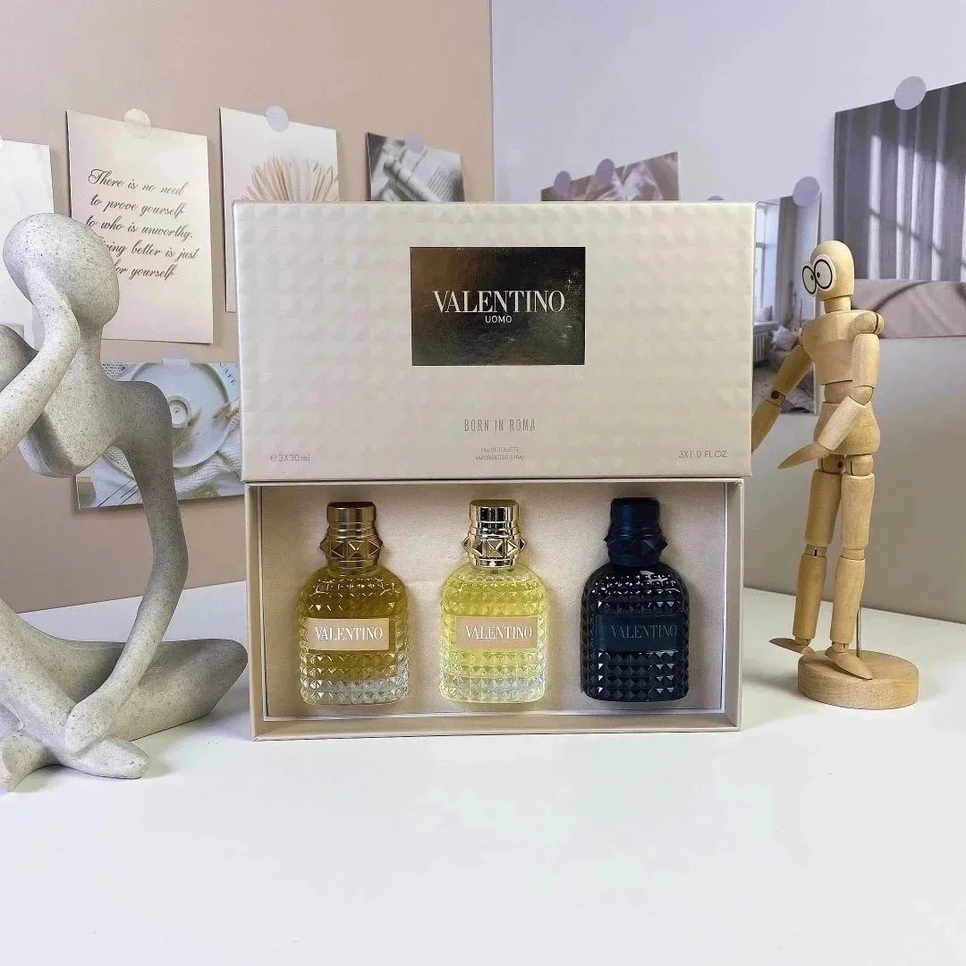 Louis Vuitton Perfume Gift Set Collection — Valentino Perfume Golden Box – 30ml × 3 with Atomizers