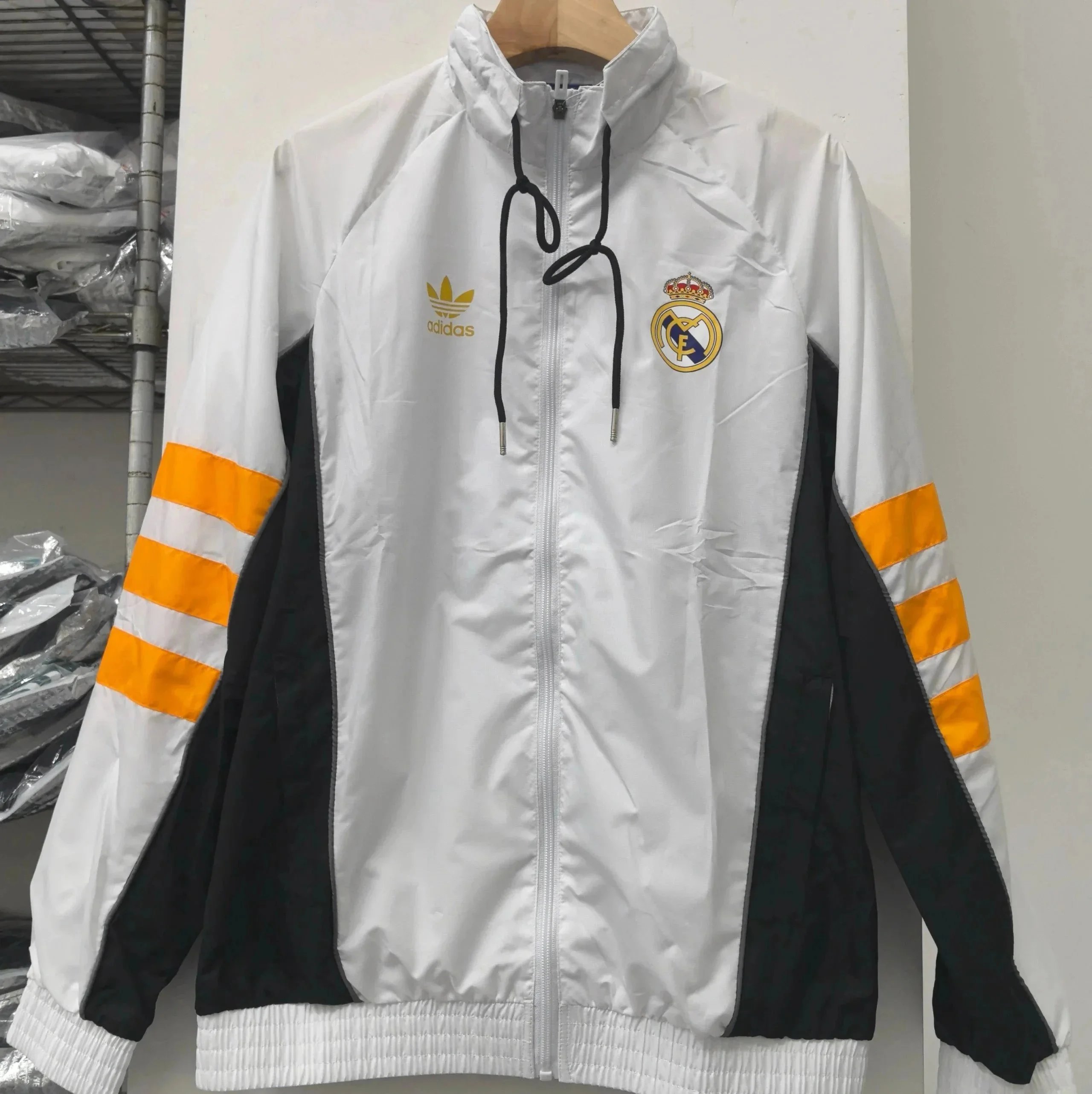 Adidas Jackets Football Club Windbreaker Jacket — Light Gray Real Madrid