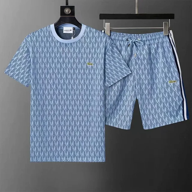 Lacoste Tracksuits Geometric-pattern zip track jacket and trousers set product detail image 2