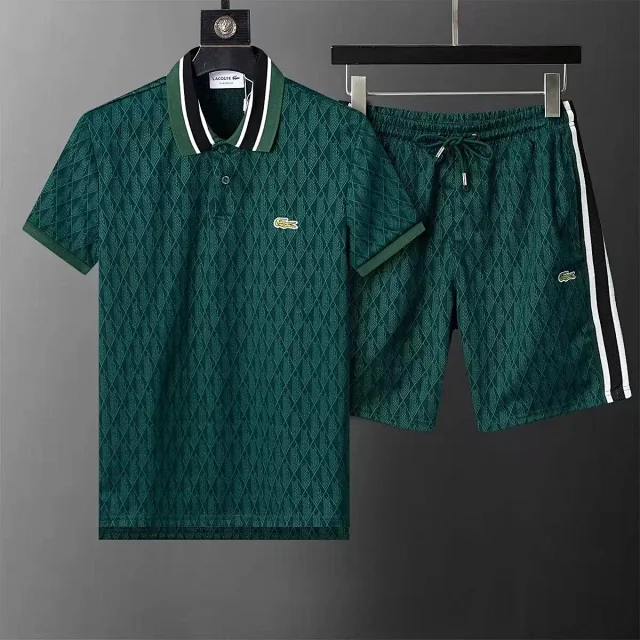 Lacoste Tracksuits Geometric-pattern zip track jacket and trousers set product detail image 7