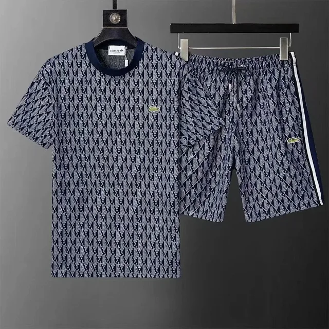 Lacoste Tracksuits Geometric-pattern zip track jacket and trousers set product detail image 5