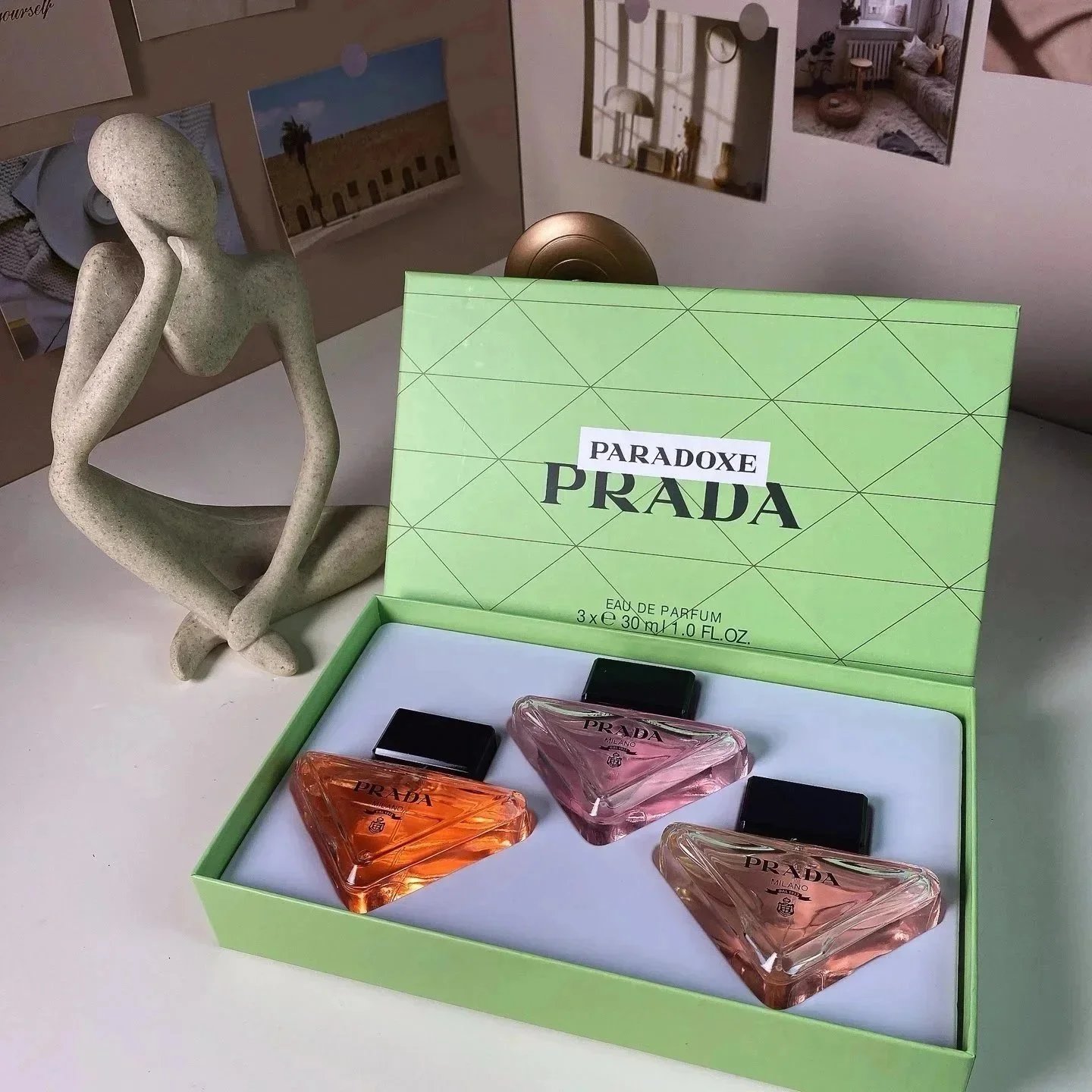 Louis Vuitton Perfume Gift Set Collection — Prada I Prada Eau de Parfum – 30ml × 3, with spray nozzles.
